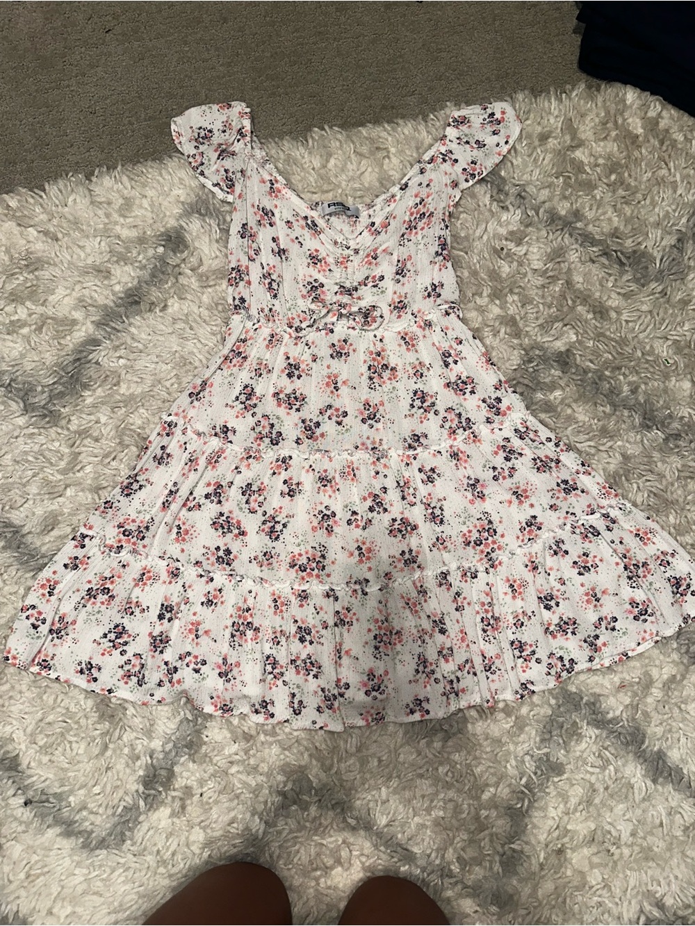 RSW white floral mini sundress